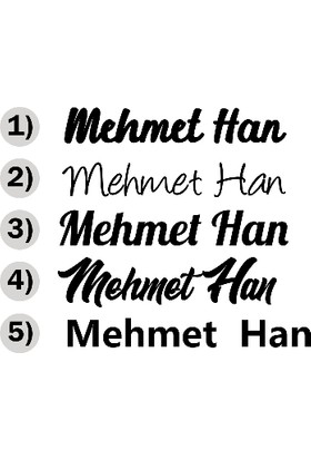 New Jargon Kişiye Özel Seçenek Altarnatifli İsim Sticker Etiket Çıkartma - 15 cm