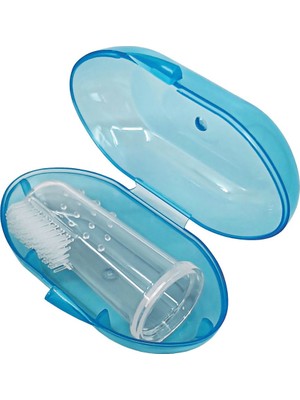 Bambino Parmak Diş Kaşıyıcı - Mavi, Yumuşak Uçlu, Diş Sağlığına Uygun ve Bebek Dostu Tasarım