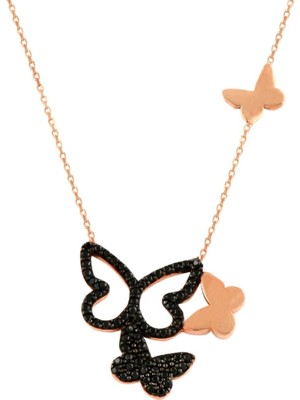 Söğütlü Silver Bahar Kelebekleri Kolye