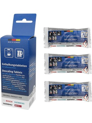 Siemens Kahve Espresso Makineleri İçin Kireç Çözücü 6 x 18G Tablet Güçlü ve Hızlı Temizlik