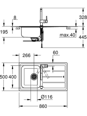 Grohe Minta Eviye ve Batarya Seti - 31573SD0