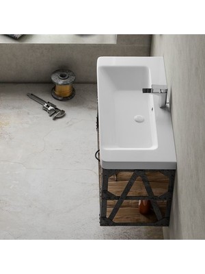 Sanovit Luxury 105 cm Konsollu Lavabo Beyaz Renk