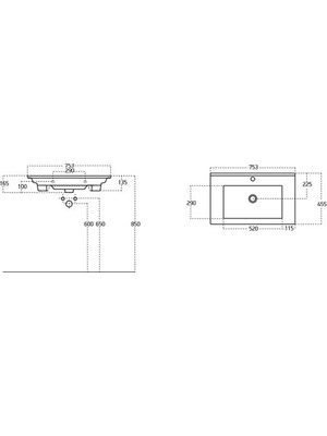 Sanovit Atria 75 cm Konsollu Lavabo Beyaz