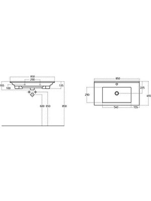 Sanovit Atria 85 cm Konsollu Lavabo Beyaz