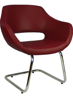 Bürocci Viva Misafir Koltuğu - Bordo Deri - 2021J0102