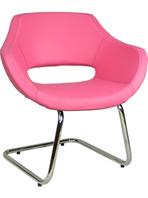 Bürocci Viva Misafir Koltuğu - Pembe Deri - 2021J0120