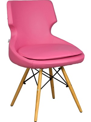 Bürocci Zaga Cafe Koltuğu - Pembe Deri - 2023G0120