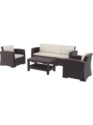 Siesta Rattan Monaco Lounge Xl Koltuk Seti Kahverengi