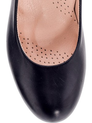 Girl Boss New York Luna Siyah Deri Hostes Ayakkabısı C4016-P-2