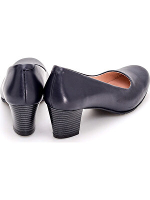 Girl Boss New York Luna Lacivert Comfort Deri Hostes Ayakkabısı C4016-P-3