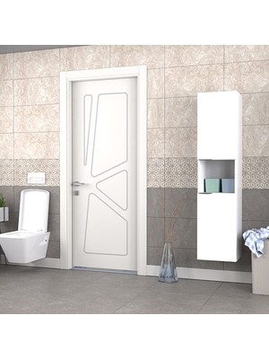 Biani Fix Arya ve Loft Uyumlu Banyo Boy Dolabı Renk Mat Beyaz