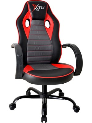 XFly Kırmızı Oyuncu Koltuğu 1511T0488 Ayarlanabilir Oturak Eğimi Metal Ayaklı Kumaş Kaplama