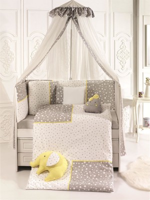 Pierre Cardin Smiley Stars Bebek Beşik Uyku Seti 75 x 130 cm Grey Yellow