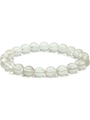 Magazacım 8 mm Kristal Kuvars Doğal Taş Unisex Bileklik
