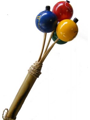 Piramigo Naturel  Marakas 5 Top - Coloured Children's Ping Pong Shaker
