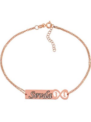 Tesbihayal Gümüş Kişiye Özel Sonsuzluk İsimli Bayan Bileklik