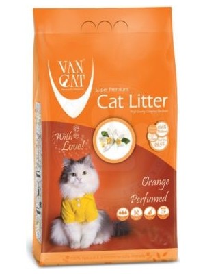 Vancat Portakal Kokulu İnce Taneli Bentonit Kedi Kumu 5 kg