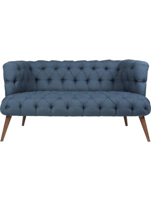 Ze10 Design West Monroe Loveseat İkili Kanape Gece Mavisi