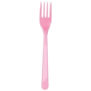 25'li Plastik Çatal Pembe