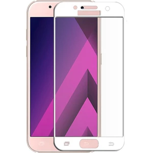 Samsung Galaxy A3 2017 Full Kapatan Renkli Ekran Koruyucu Cam Beyaz
