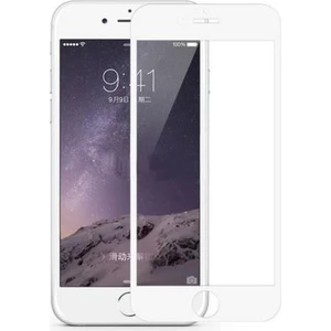 iPhone 6 6S Plus 5D Temperli Cam Ekran Koruyucu Beyaz