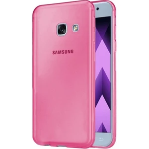 Samsung Galaxy A5 2017 Kılıf A520 İnce Şeffaf Silikon Kılıf Pembe + Ekran Koruyucu Cam