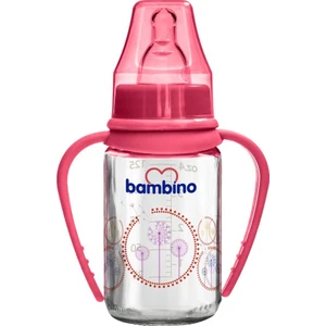 Cam Kulplu Biberon 125 ml Kırmızı Karahindiba