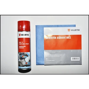 Araç İçi Köpük Temizleme 500 ml + Würth 38*60 Sentetik Güderi Bez 2'li Set