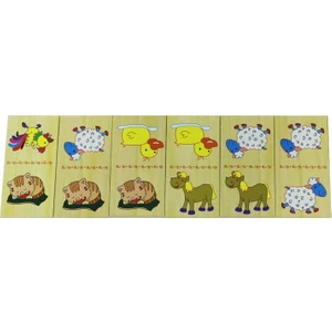 Ahşap Domino Hayvan Figürlü