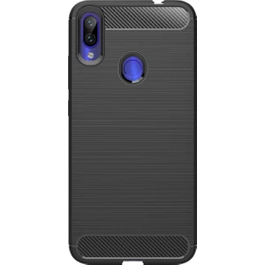 Xiaomi Redmi Note 7 Pro Brushed Carbon Fiber Silikon Kılıf - Siyah