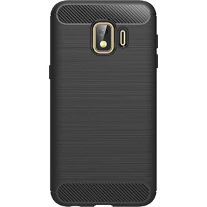 Samsung Galaxy J2 Core Brushed Carbon Fiber Silikon Kılıf - Siyah