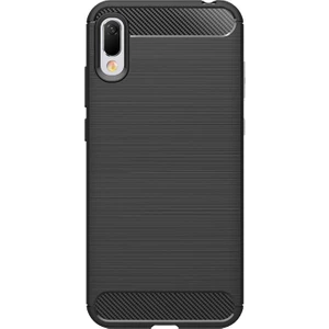 Huawei Y6 Pro 2019 - Honor Play 8A Brushed Carbon Fiber Silikon Kılıf - Siyah