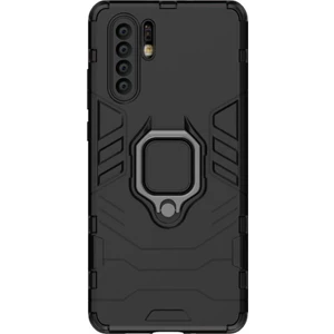 Huawei P30 Pro Batman Serisi Yüzük Standlı Armor Kılıf - Siyah