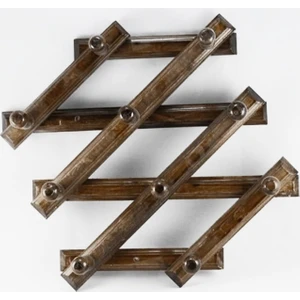 Binbirreyon Askılık Ahşap Askı Akordiyon Askı 10 Topuzlu Duvar Askısı DE165