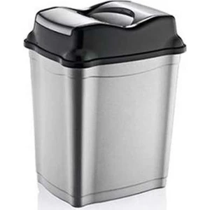 Polytime Magnum Sallanır Kapak Klink Ofis, Banyo, Mutfak Plastik Çöp Kutusu Kovası - 5 Litre - Gri - 14x19x27 Cm.