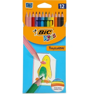 Bi̇c Kuru Boya Kalemi̇ 12 Renk Tam Boy 12 Adet