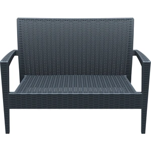 Rattan Miami İkili Koltuk Koyu Gri
