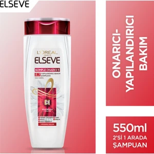 L'Oréal Paris Elseve Komple Onarıcı 5 Yapılandırıcı Bakım Şampuanı 2'si 1 Arada 550 ml