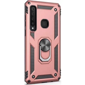 Case Street Samsung Galaxy A9 2018 Kılıf Vega Standlı Yüzüklü Mıknatıslı Bronz