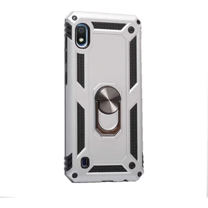 Case Street Samsung Galaxy A10 Kılıf Vega Standlı Yüzüklü Mıknatıslı Gümüş