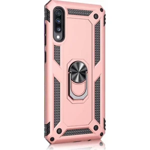 Case Street Samsung Galaxy A70 Kılıf Vega Standlı Yüzüklü Mıknatıslı Bronz
