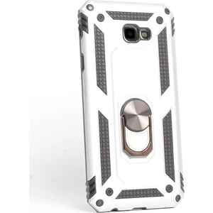 Case Street  J4 Plus Kılıf Vega Standlı Yüzüklü Mıknatıslı Gümüş