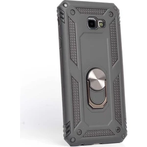 Case Street  J4 Plus Kılıf Vega Yüzüklü Mıknatıslı+Nano Glass Siyah