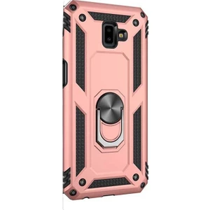 Case Street Samsung Galaxy J6 Plus Kılıf Vega Yüzüklü Mıknatıslı+Nano Glass Bronz