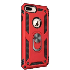 Case Street Apple iPhone 8 Plus Kılıf Vega Standlı Yüzüklü Mıknatıslı Kırmızı