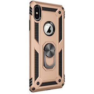 Case Street Apple iPhone Xs Max Kılıf Vega Standlı Yüzüklü Mıknatıslı Gold