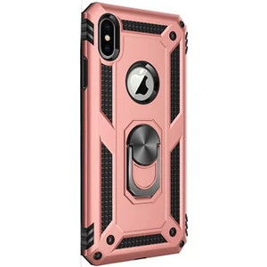 Case Street Apple iPhone Xs Kılıf Vega Standlı Yüzüklü Mıknatıslı Bronz