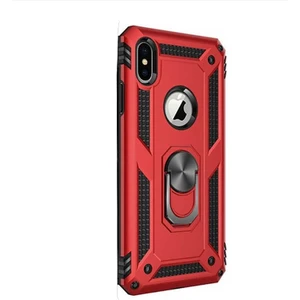 Case Street Apple iPhone Xs Kılıf Vega Standlı Yüzüklü Mıknatıslı Kırmızı