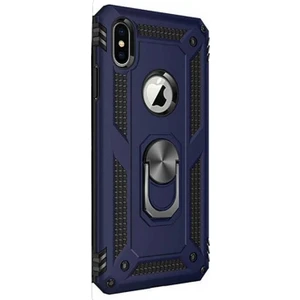 Case Street Apple iPhone Xs Kılıf Vega Standlı Yüzüklü Mıknatıslı Lacivert