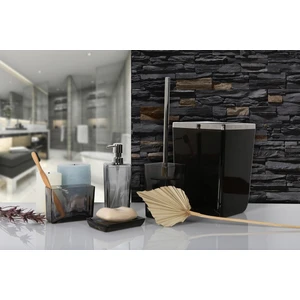 Biga 5 Parça Banyo Seti Şeffaf Siyah